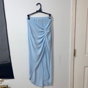 Blush Asymmetrical Light Blue Skirt